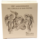 2019 - Vaticano 5 euro Ag 150 Anniv. Circolo S. Pietro Fondo Specchio